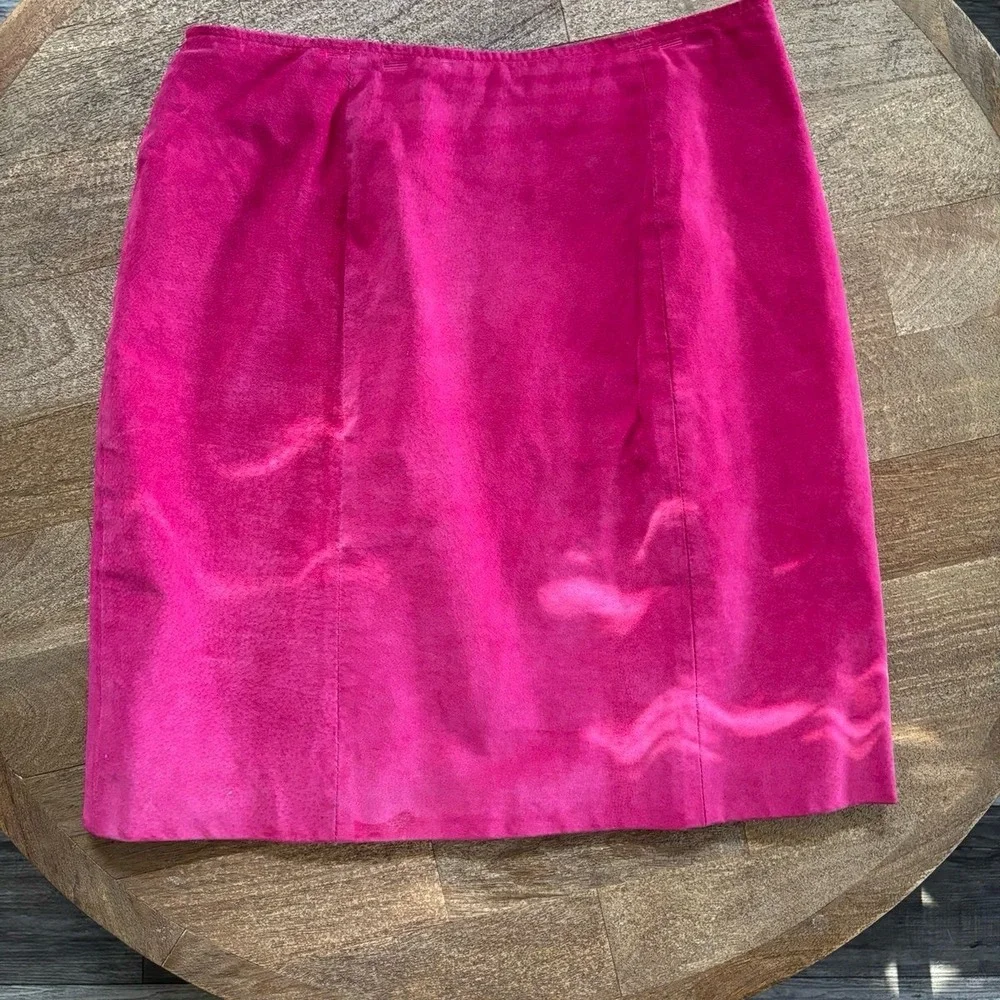 Chia Leather Pink/Fuchsia Women's Skirt Size 14. Made in‎ Korea